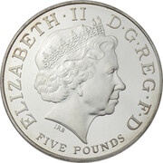5 Pounds - Elizabeth II Trafalgar; Silver Proof obverse image