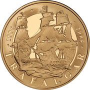 5 Pounds - Elizabeth II Trafalgar; Gold Proof, United Kingdom, 2005 reverse image