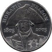 5 Pounds - Elizabeth II 4th portrait; Horatio Nelson, United Kingdom, 2005 reverse image