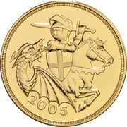 5 Sovereign - Elizabeth II 4th portrait, United Kingdom, 2005 reverse image