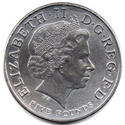5 Pounds - Elizabeth II 4th portrait; Queen's 80th Birthday obverse image