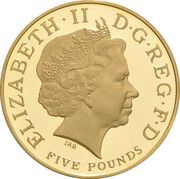 5 Pounds - Elizabeth II Queen's 80th Birthday; Gold Proof obverse image