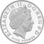 5 Pounds - Elizabeth II Queen's 80th Birthday; Platinum Piedfort obverse image