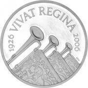 5 Pounds - Elizabeth II Queen's 80th Birthday; Platinum Piedfort, United Kingdom, 2006 reverse image