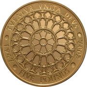 5 Pounds - Elizabeth II Diamond Wedding; Gold Proof, United Kingdom, 2007 reverse image