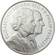 5 Pounds - Elizabeth II Diamond Wedding; Silver Piedfort obverse image