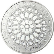 5 Pounds - Elizabeth II Diamond Wedding; Silver Piedfort, United Kingdom, 2007 reverse image