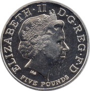 5 Pounds - Elizabeth II 4th portrait; Prince Charles 60th Birthday obverse image