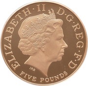 5 Pounds - Elizabeth II Prince Charles 60th Birthday; Gold Proof obverse image