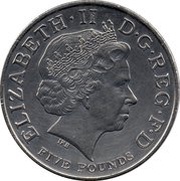 5 Pounds - Elizabeth II 4th portrait; Queen Elizabeth I obverse image