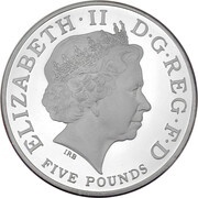 5 Pounds - Elizabeth II Prince Charles 60th Birthday; Silver Piedfort obverse image