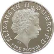 5 Pounds - Elizabeth II Prince Charles 60th Birthday; Platinum Piedfort obverse image