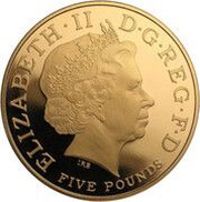 5 Pounds - Elizabeth II XXX Olympiad, Countdown 3; Gold Proof obverse image
