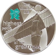 5 Pounds - Elizabeth II Angel of the North; Silver Proof, United Kingdom, 2009 reverse image