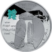 5 Pounds - Elizabeth II Stonehenge; Silver Proof, United Kingdom, 2009 reverse image