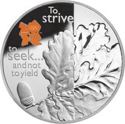 5 Pounds - Elizabeth II Oak; Silver Proof, United Kingdom, 2010 reverse image