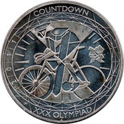 5 Pounds - Elizabeth II 4th portrait; XXX Olympiad, Countdown 1, United Kingdom, 2011 reverse image
