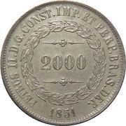 2000 Réis - Pedro II obverse image