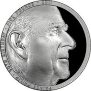 5 Pounds - Elizabeth II Prince Philip 90th Birthday; Silver Piedfort, United Kingdom, 2011 reverse image