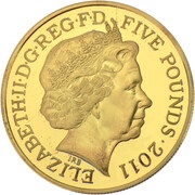 5 Pounds - Elizabeth II Royal Wedding; Gold-Plated Silver Proof obverse image