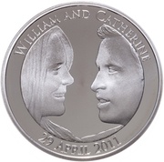 5 Pounds - Elizabeth II Royal Wedding; Silver Piedfort, United Kingdom, 2011 reverse image