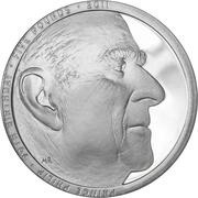 5 Pounds - Elizabeth II Prince Philip 90th Birthday; Platinum Piedfort, United Kingdom, 2011 reverse image