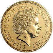 5 Sovereigns - Elizabeth II 4th portrait; Diamond Jubilee obverse image