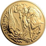 5 Sovereigns - Elizabeth II 4th portrait; Diamond Jubilee, United Kingdom, 2012 reverse image