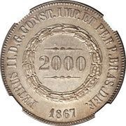 2000 Réis - Pedro II obverse image