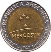1 Peso Mercosur obverse image