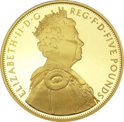 5 Pounds - Elizabeth II Diamond Jubilee; Gold-Plated Silver Proof obverse image