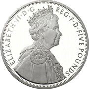 5 Pounds - Elizabeth II Diamond Jubilee; Silver Piedfort obverse image