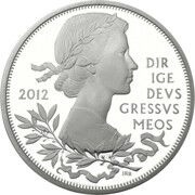 5 Pounds - Elizabeth II Diamond Jubilee; Silver Piedfort, United Kingdom, 2012 reverse image