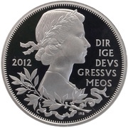 5 Pounds - Elizabeth II Diamond Jubilee; Platinum Piedfort, United Kingdom, 2012 reverse image