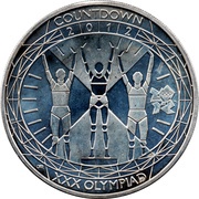 5 Pounds - Elizabeth II 4th portrait; XXX Olympiad, Countdown 0, United Kingdom, 2012 reverse image