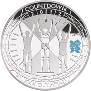 5 Pounds - Elizabeth II XXX Olympiad, Countdown 0; Silver Proof, United Kingdom, 2012 reverse image