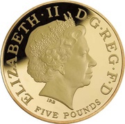5 Pounds - Elizabeth II XXX Olympiad, Countdown 0; Gold Proof obverse image
