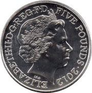 5 Pounds - Elizabeth II 4th portrait; London Olympics obverse image