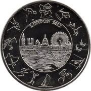5 Pounds - Elizabeth II 4th portrait; London Olympics, United Kingdom, 2012 reverse image