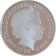5 Pounds - Elizabeth II London Olympics; Gold-Plated Silver Proof obverse image