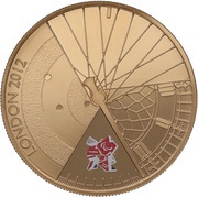 5 Pounds - Elizabeth II London Paralympics; Gold Proof, United Kingdom, 2012 reverse image