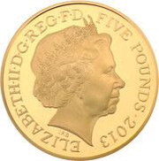 5 Pounds - Elizabeth II 60th Coronation Jubilee; Gold Proof obverse image