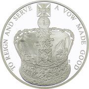 5 Pounds - Elizabeth II 60th Coronation Jubilee; Platinum Piedfort, United Kingdom, 2013 reverse image