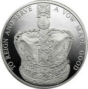 5 Pounds - Elizabeth II 60th Coronation Jubilee; Silver Piedfort, United Kingdom, 2013 reverse image