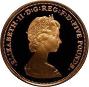5 Pounds - Elizabeth II 2nd portrait; Coronation Jubilee, Gold Proof obverse image