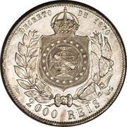 2000 Réis - Pedro II, Brazil, 1886-1889 reverse image