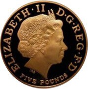 5 Pounds - Elizabeth II 4th portrait; Coronation Jubilee, Gold Proof obverse image