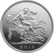 5 Pounds - Elizabeth II Royal Birth; Silver Proof, United Kingdom, 2013 reverse image
