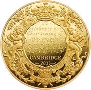 5 Pounds - Elizabeth II Royal Christening; Gold Proof, United Kingdom, 2013 reverse image
