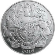 5 Pounds - Elizabeth II 2nd portrait; Coronation Jubilee, Silver Piedfort, United Kingdom, 2013 reverse image